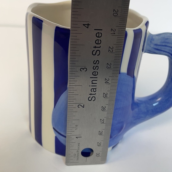 Striped Blue and White Whale Mug by The Old Pottery Company - Picture 9 of 11